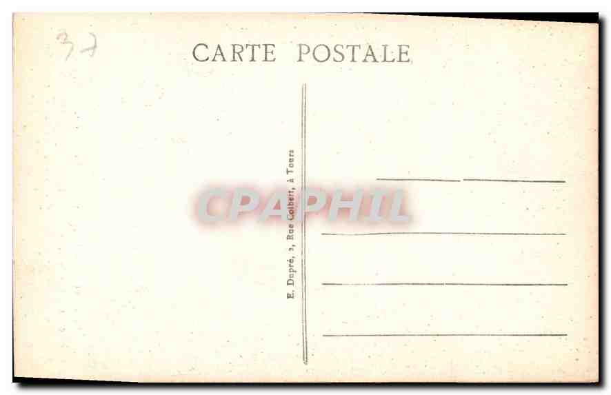 CPA Chinon I et L le Chateau Mon hist Cheminee et Restes de la Salle du Chateau du Milieu XIII et XV — Rückseite
