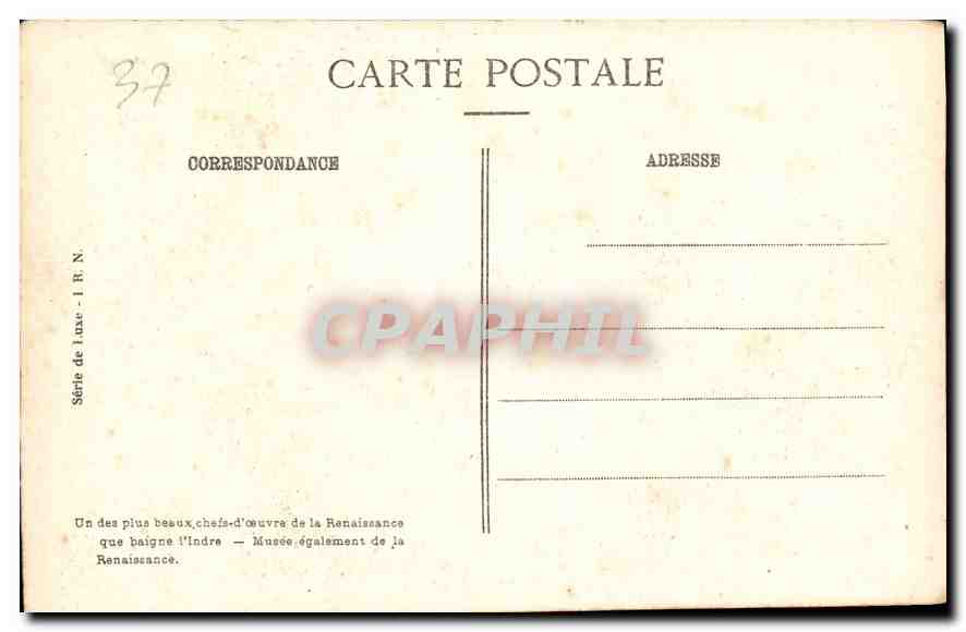 CPA Azay le Rideau Facade Meridionale du Chateau  — Verso