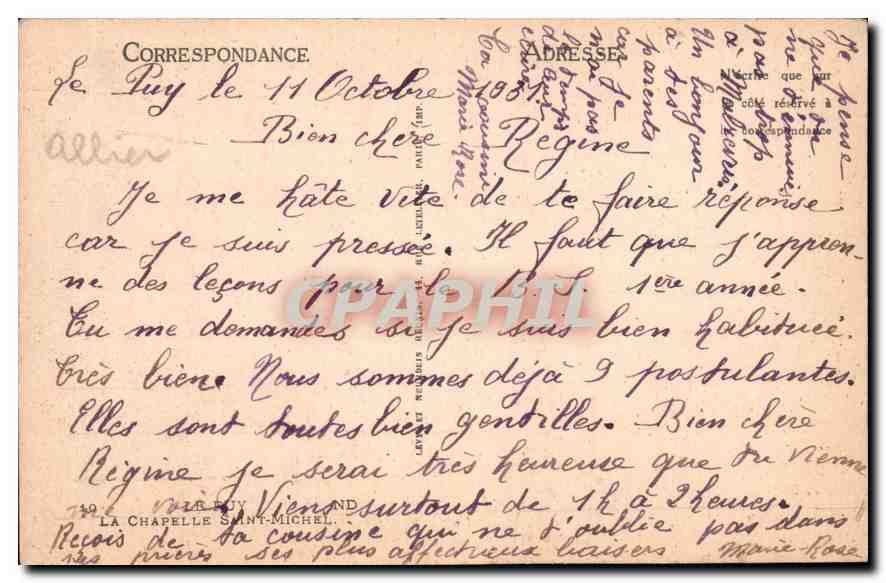 CPA Le Puy la Chapelle Saint Michel  — Rückseite