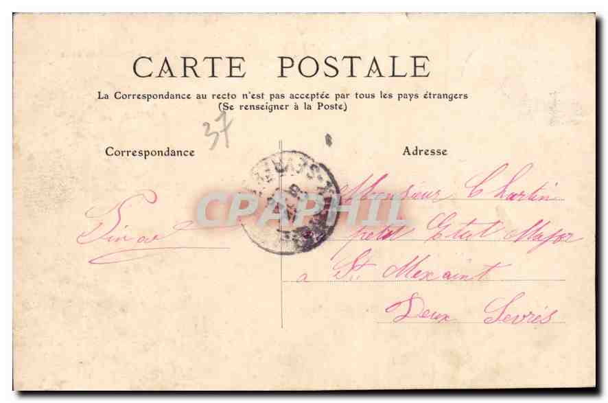 CPA Tours l'Hotel de Ville  — Rückseite