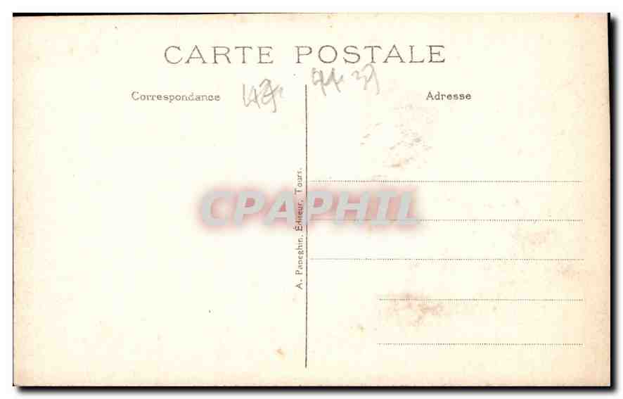CPA Chenonceaux I et L le Chateau Cheminee du Salon Francois Ier avec les Armes de Francois Ier d'An — Rückseite