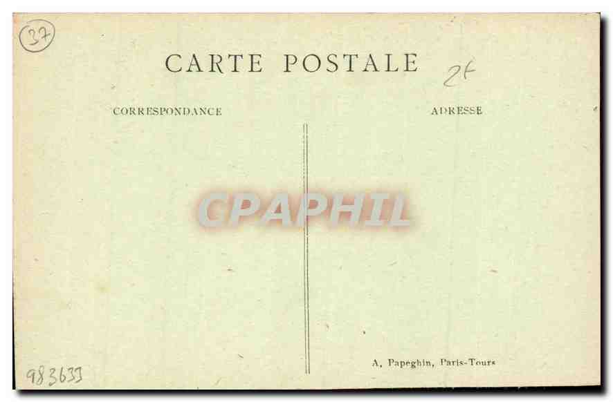 CPA Loches I et L le Chateau Royal et la Collegiale St Ours Cote Nord  — Rückseite