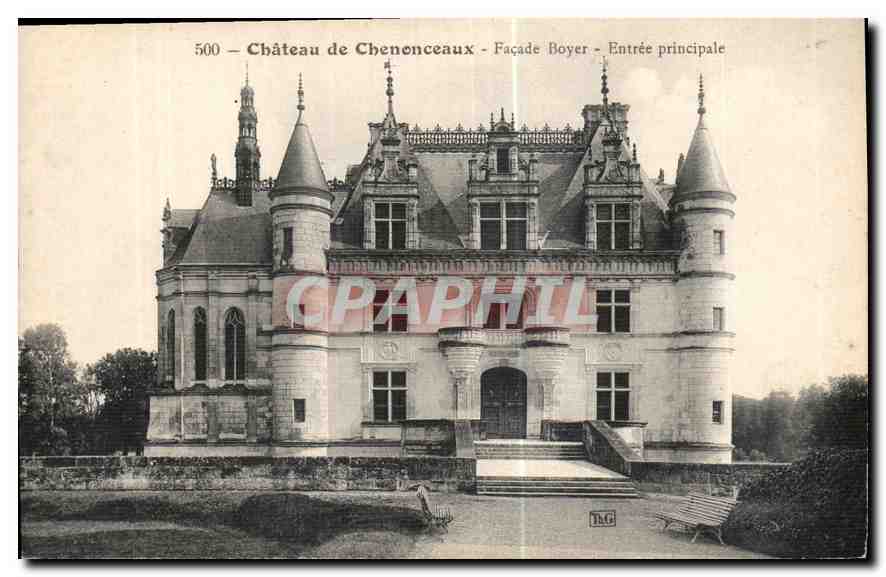 CPA Chateau de Chenonceaux Facade Boyer Entree Principale 