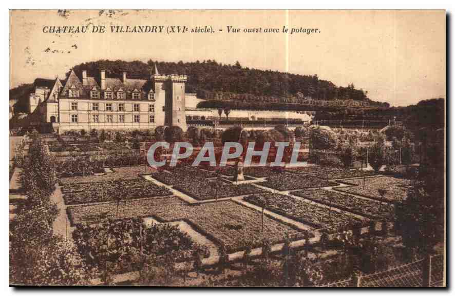 CPA Chateau de Villandry XVI siecle vue ouest avec le Potager 