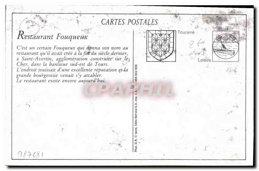 REPRO St Avertin I et L Restaurant Fouqueux  — Rückseite
