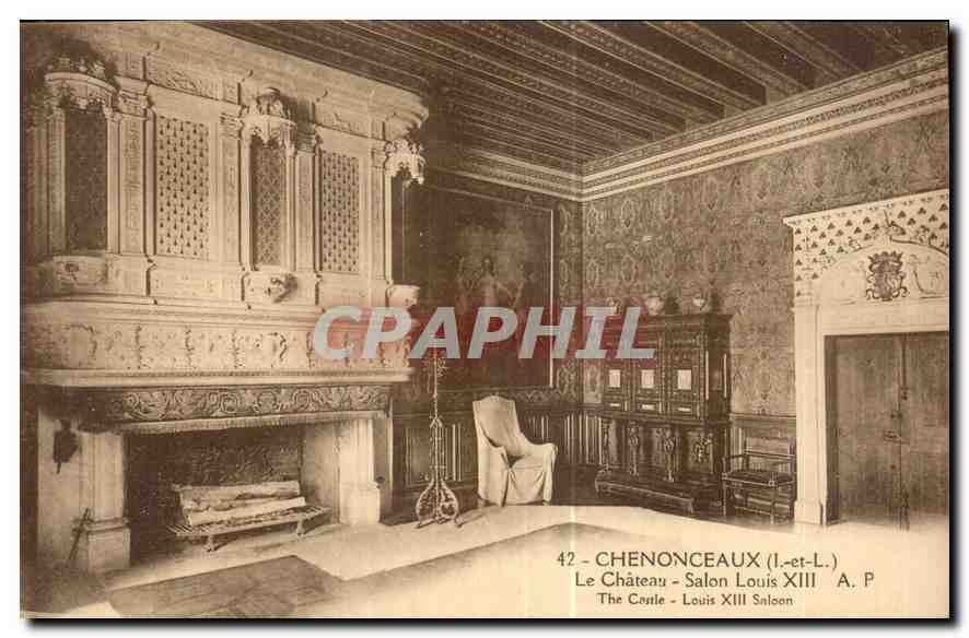 CPA Chenonceaux I et L le Chateau Salon Louis XIII 
