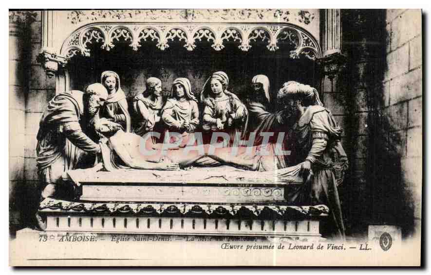 CPA Amboise Eglise Saint Denis Tombeau Oeuvre presumee de Leonard de Vinci 