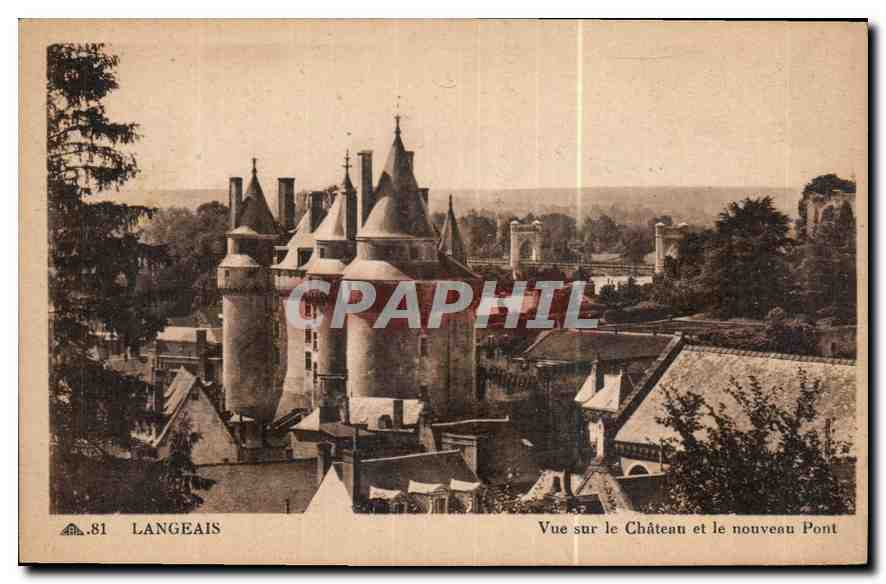 CPA Langeais vue sur le Chateau et le nouveau Pont 