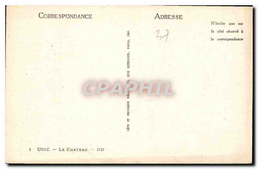 CPA Usee le Chateau  — Rückseite