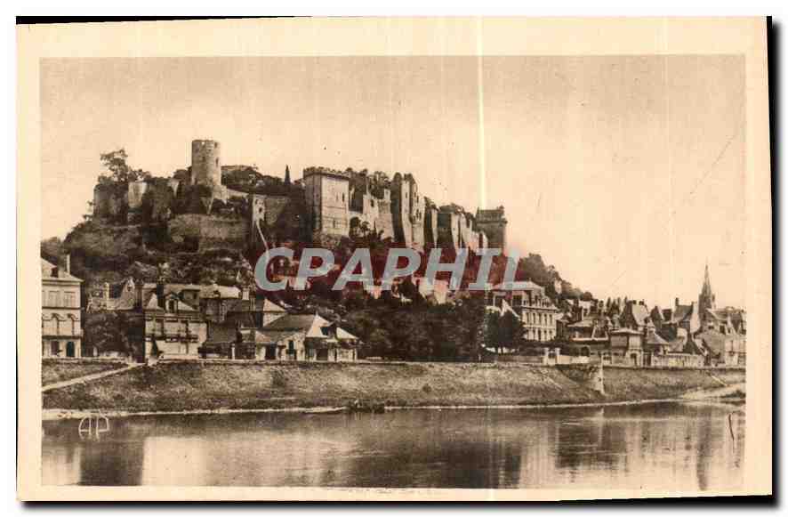 CPA Chinon I et L Ruines du Chateau Mon hist 