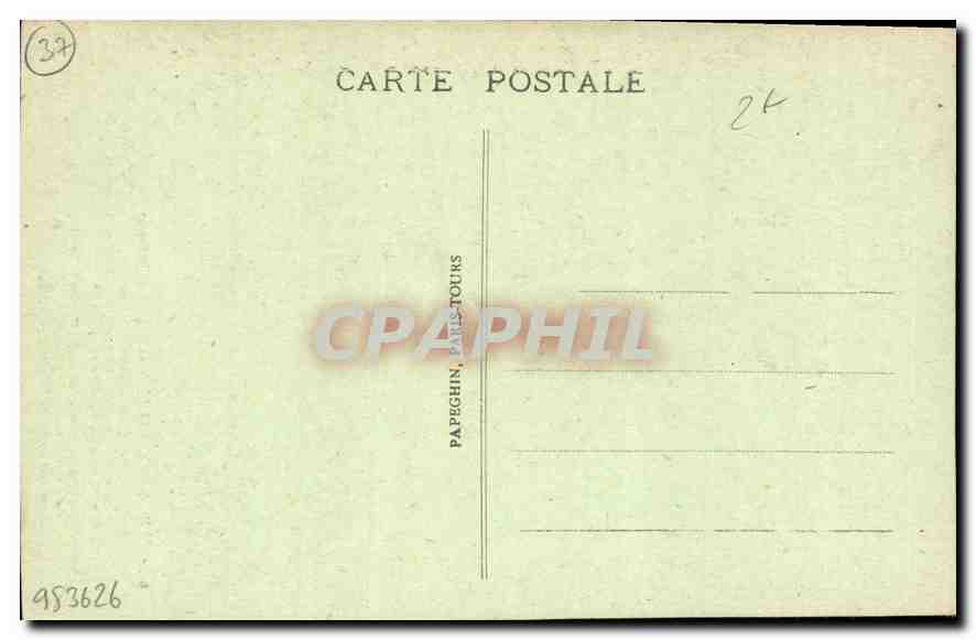 CPA Chenonceaux I et L le Chateau Cabine vert de Catherine de Midicis Tapisserrie XV siecle Cloitre  — Rückseite