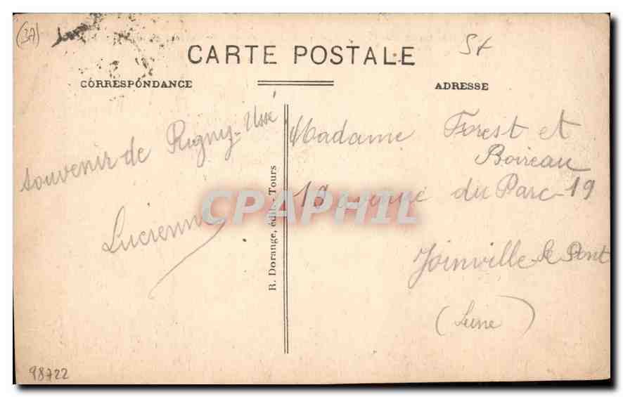 CPA Usee I et L le Chateau mon hist XV et XVI siecle  — Rückseite