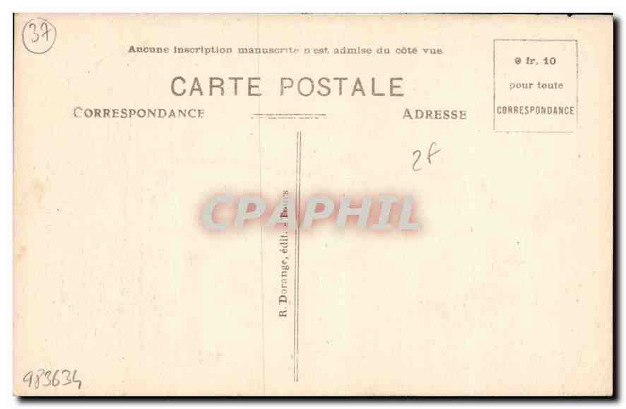 CPA Loches I et L le Donjon mon hist le Cachot du Cardinal la Balue  — Rückseite