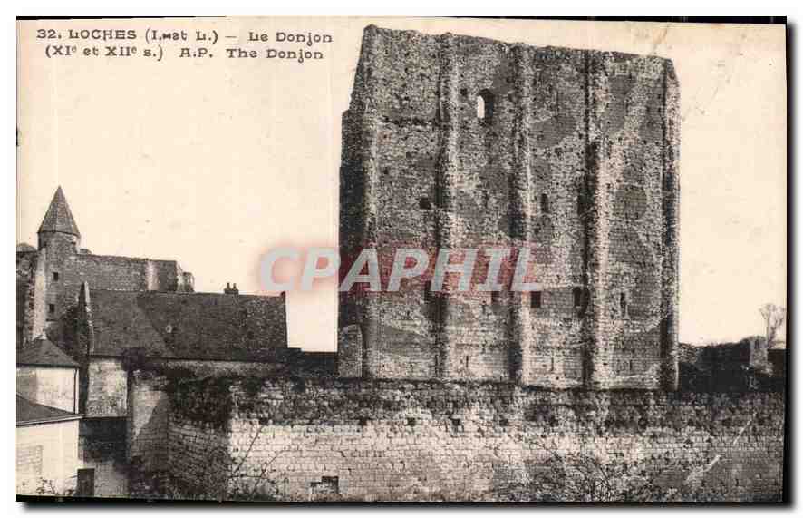 CPA Loches I et L le Donjon XI et XII S 