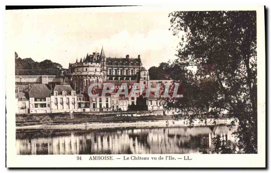 CPA Amboise le Chateau vu de l'Ile 