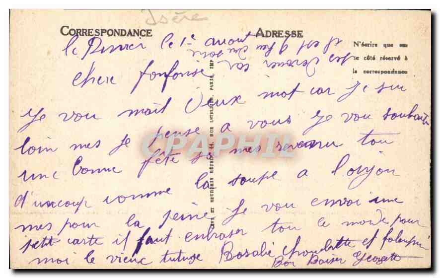 Le Dauphine Pictoresque — Gorges de la Cèze — Série 4489 — Verso