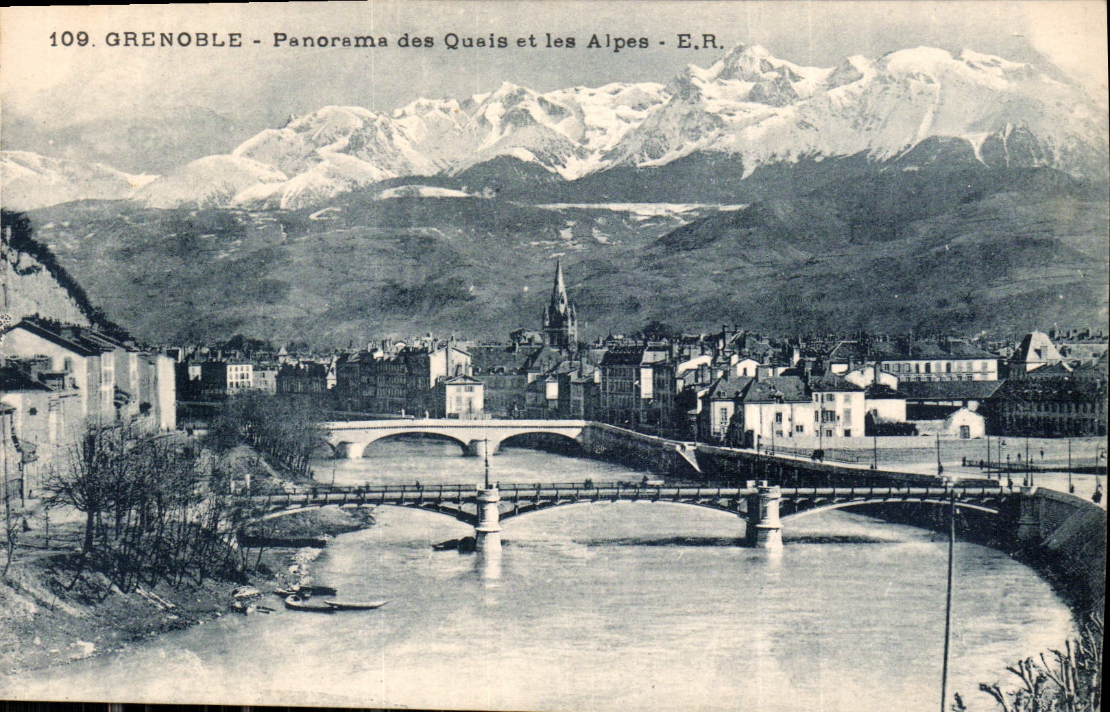 Grenoble - Panorama des Queis et les Alpes - E.R.