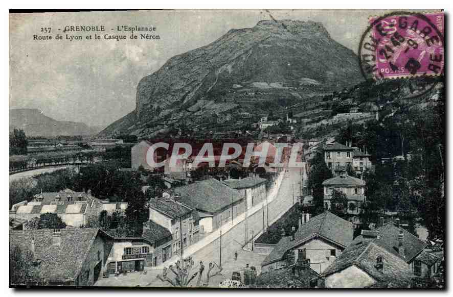 Grenoble - Die Esplanade - Route de Lyon und der Casque de Néron — Edition M. Bourdater, Nr. 257