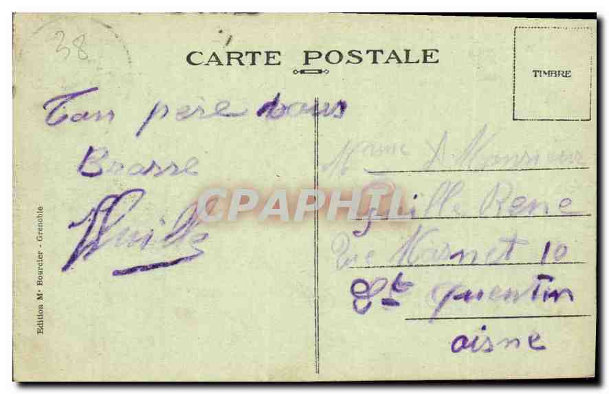 Grenoble - Die Esplanade - Route de Lyon und der Casque de Néron — Edition M. Bourdater, Nr. 257 — Rückseite