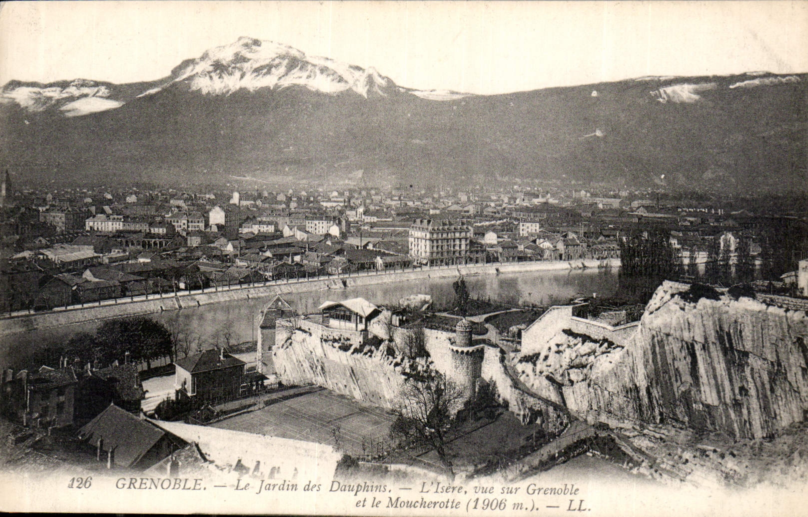 Grenoble — Le Jardin des Dauphins, L’Isère, vue sur Grenoble — LL, n° 126