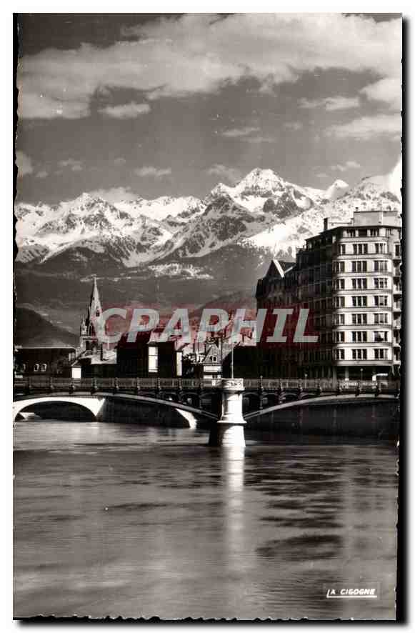 Grenoble — Pont de la Porte de France et église Saint-André — La Cigogne