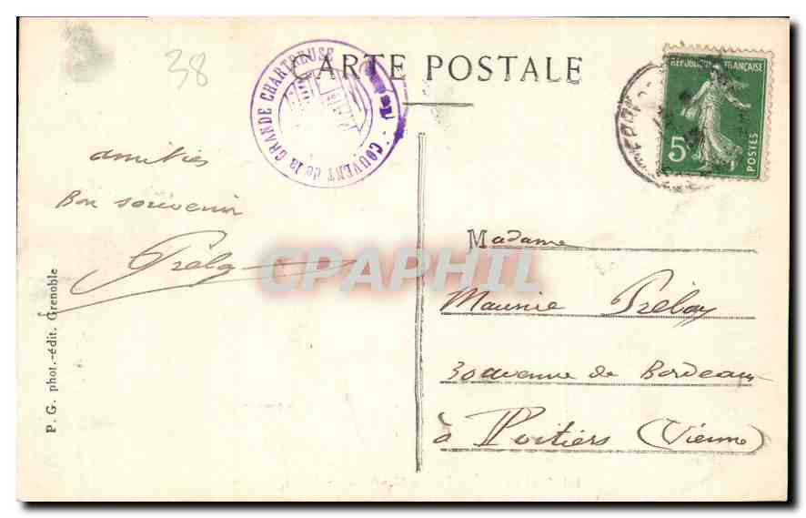 CPA Dauphine Grande Chartreuse vue generale  — Rückseite