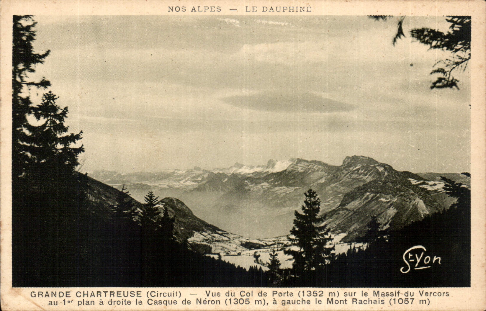 Grande Chartreuse — Vue du Col de Porte (1352 m) sur le Massif du Vercors — Édition R. Girard, Grenoble