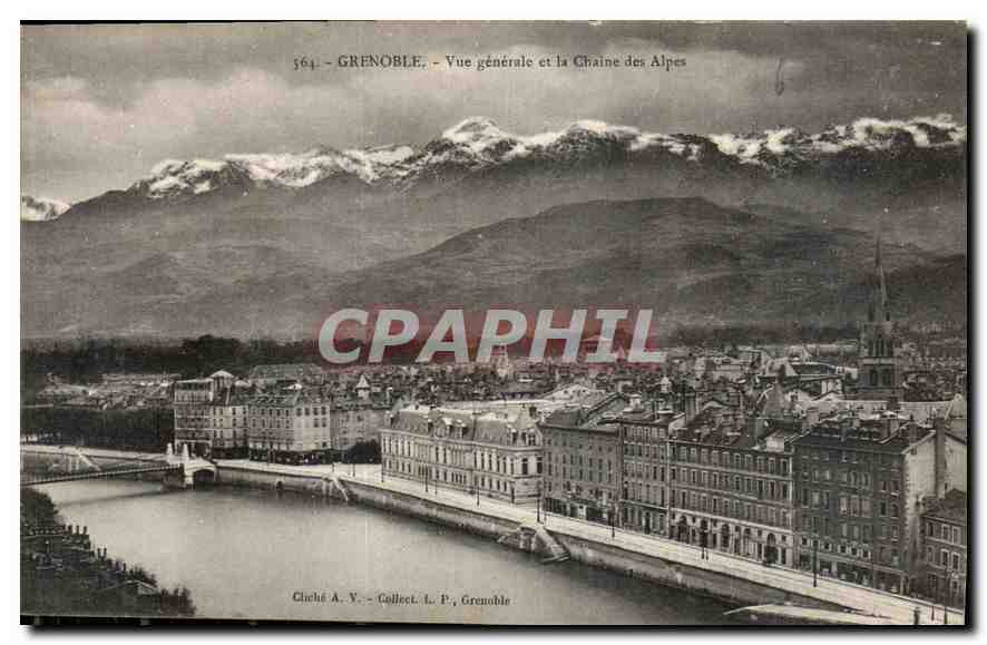Grenoble — General view and the Alps Range — Chiché A.Y. - Collect. L.P., Grenoble