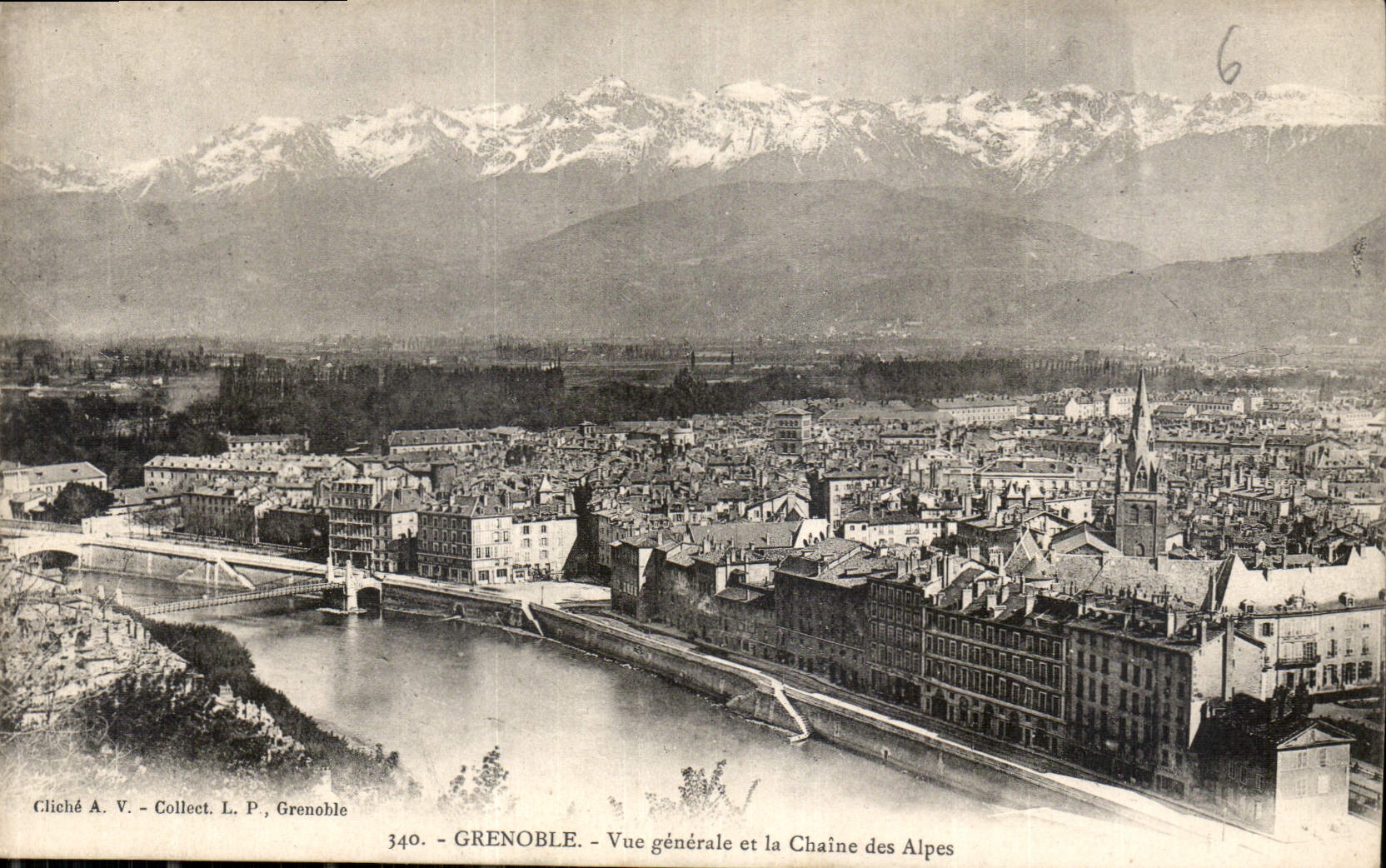Grenoble — Allgemeiner Blick und die Alpenkette — Cliché A. V. - Collect. L. P., Grenoble, n° 340