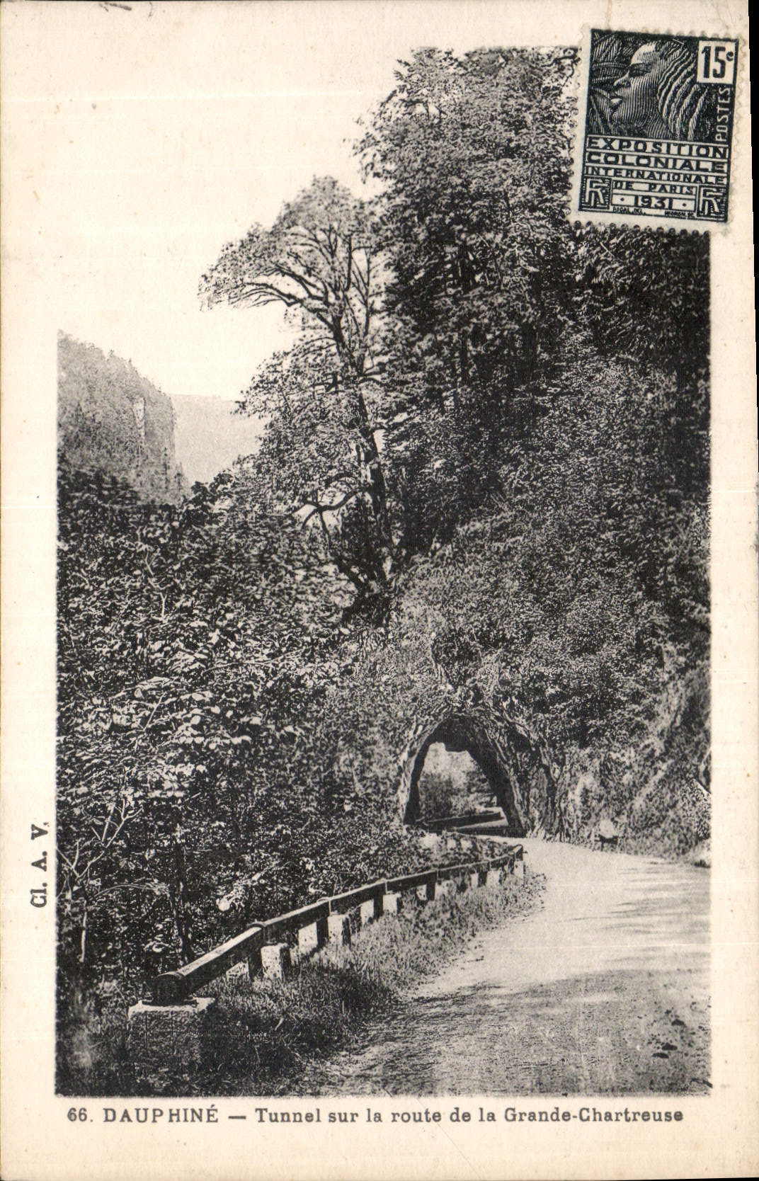 Dauphiné — Tunnel sur la route de la Grande-Chartreuse — CL.A.V. n°66
