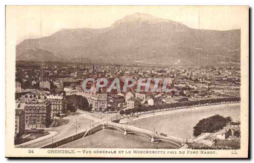 CPA Grenoble vue generale et le Moucherotte pris du Fort Rabot 