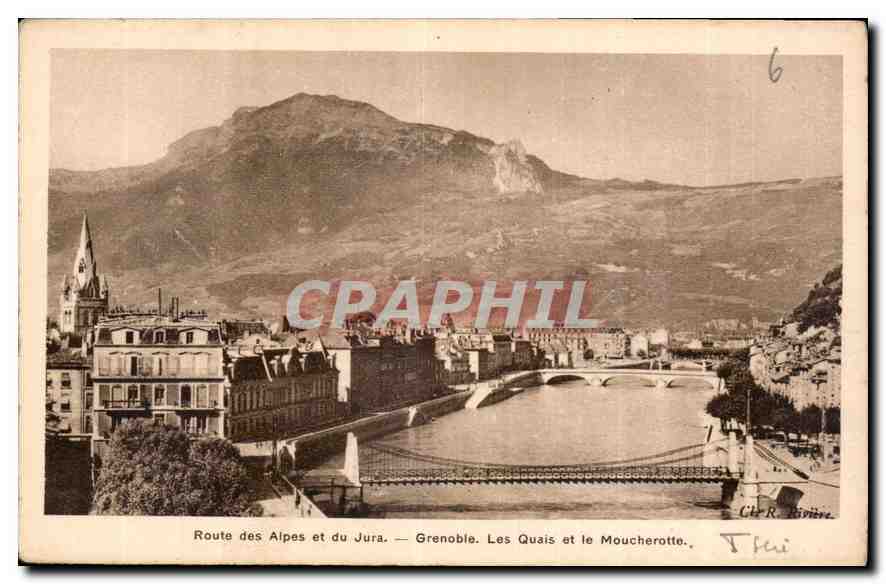 CPA Route des Alpes et du Jura Grenoble les quais et le Moucherotte 