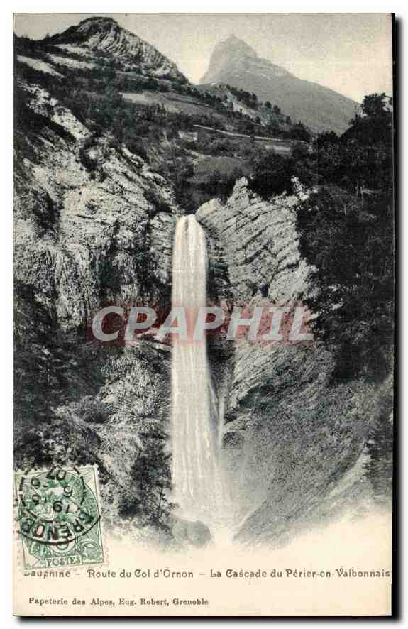 La Cascade du Périé-en-Valbonnais — Route du Col d'Ornon — Papeterie des Alpes, Eug. Robert, Grenoble