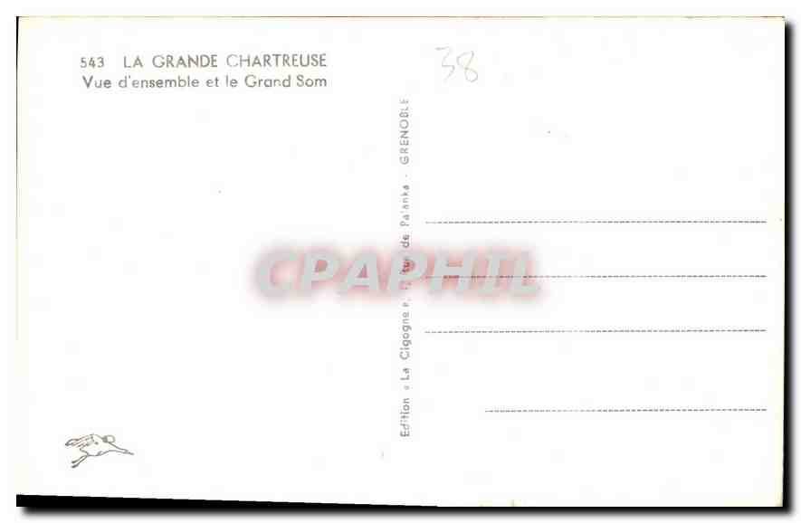 La Grande Chartreuse — Vue d'ensemble et le Grand Som — Édition La Cigogne, Grenoble — Rückseite