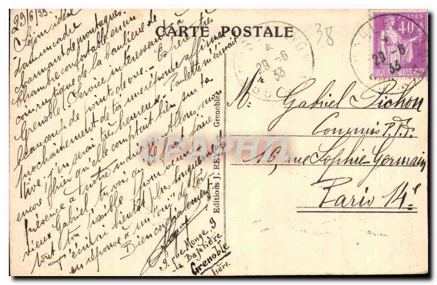 Grenoble — Vue Générale — Éditions J. Rey — Reverso