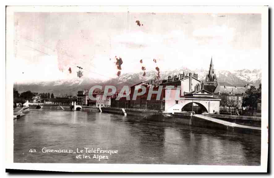 Grenoble. Le Téléphérique et les Alpes — Édition « La Cigogne »