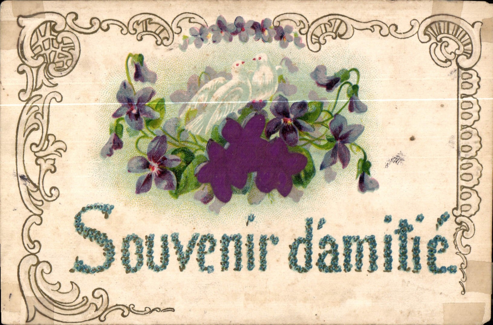 CPA Souvenir d'amitie Fleurs Colombes