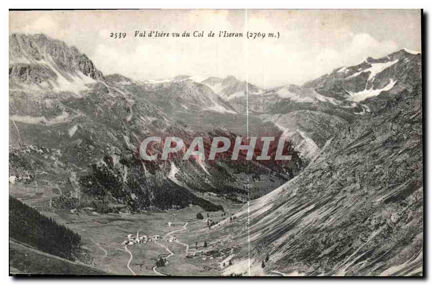 Val d'Isère vu du Col de l'Iseran (2769 m.) — Collection 'LA PLUS BELLE' — E. Reynaud, Chambéry