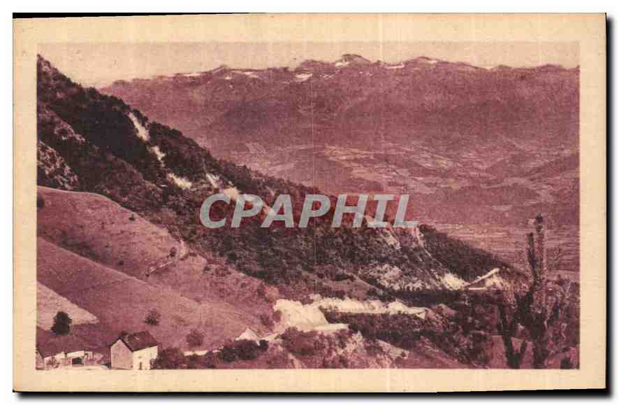 Route de Grenoble au Seppey — Les virages du Col de Vence et la Chaîne des Alpes — A. Villeret