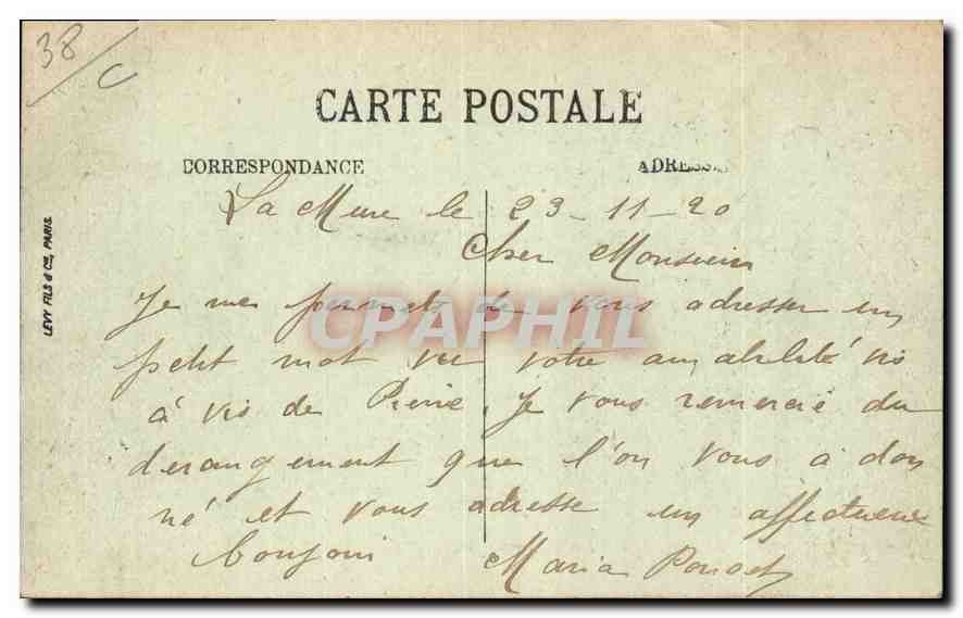 CPA Le Dauphine Ligne de la Mure Passage de Glapisse  — Rückseite