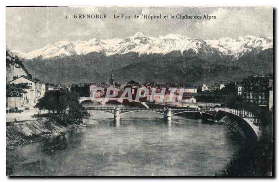 Grenoble - Le Pont de l'Hôpital et la Chaîne des Alpes — P. GAUDE, édit. - Grenoble