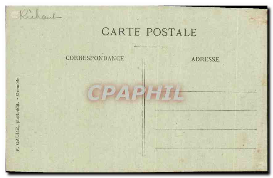 CPA Grenoble La Tronche L'Ile Verre et la Chaine des Alpes  — Rückseite
