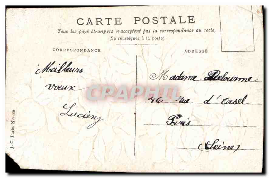 CPA Heureuse Fete Fleurs — Verso