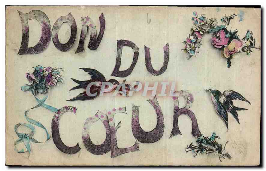 CPA Don du Coeur fleurs