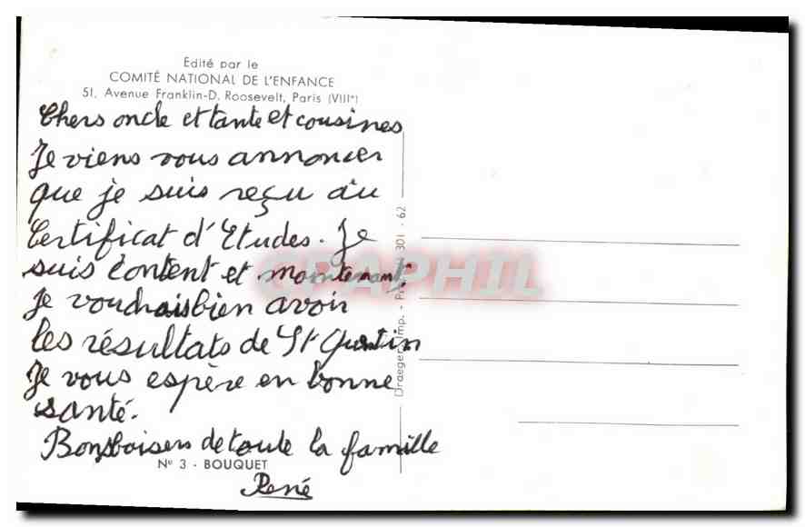 CPA Bouquet Fleurs — Verso