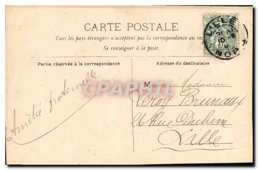 CARTE PHOTO Femme — Verso