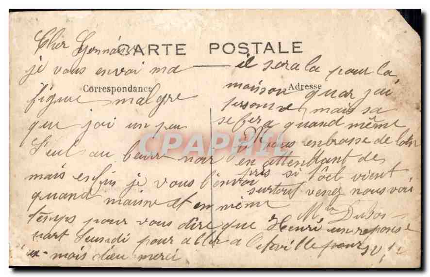 CARTE PHOTO Femme — Verso
