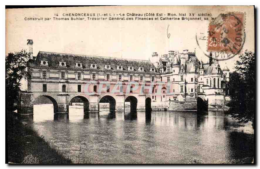 CPA Chenonceaux I et L Le Chateau Cote est Mon hist Construit par Thomas Bohier Tresor des General d
