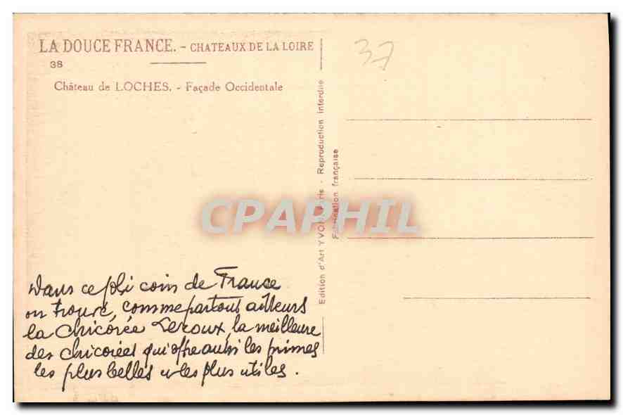 CPA La Douce France Chateaux de la Loire Chateau de Loches Facade Occidentale  — Rückseite