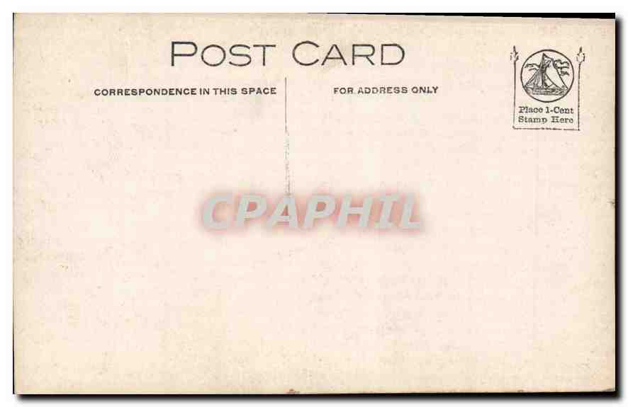 Homme portant un fardeau — scène de rue — carte postale américaine — Verso